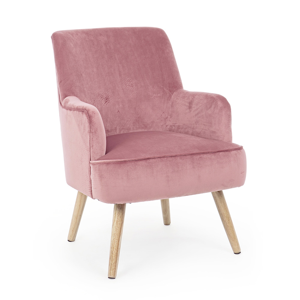 Rosella Pink Velvet Arm Chair