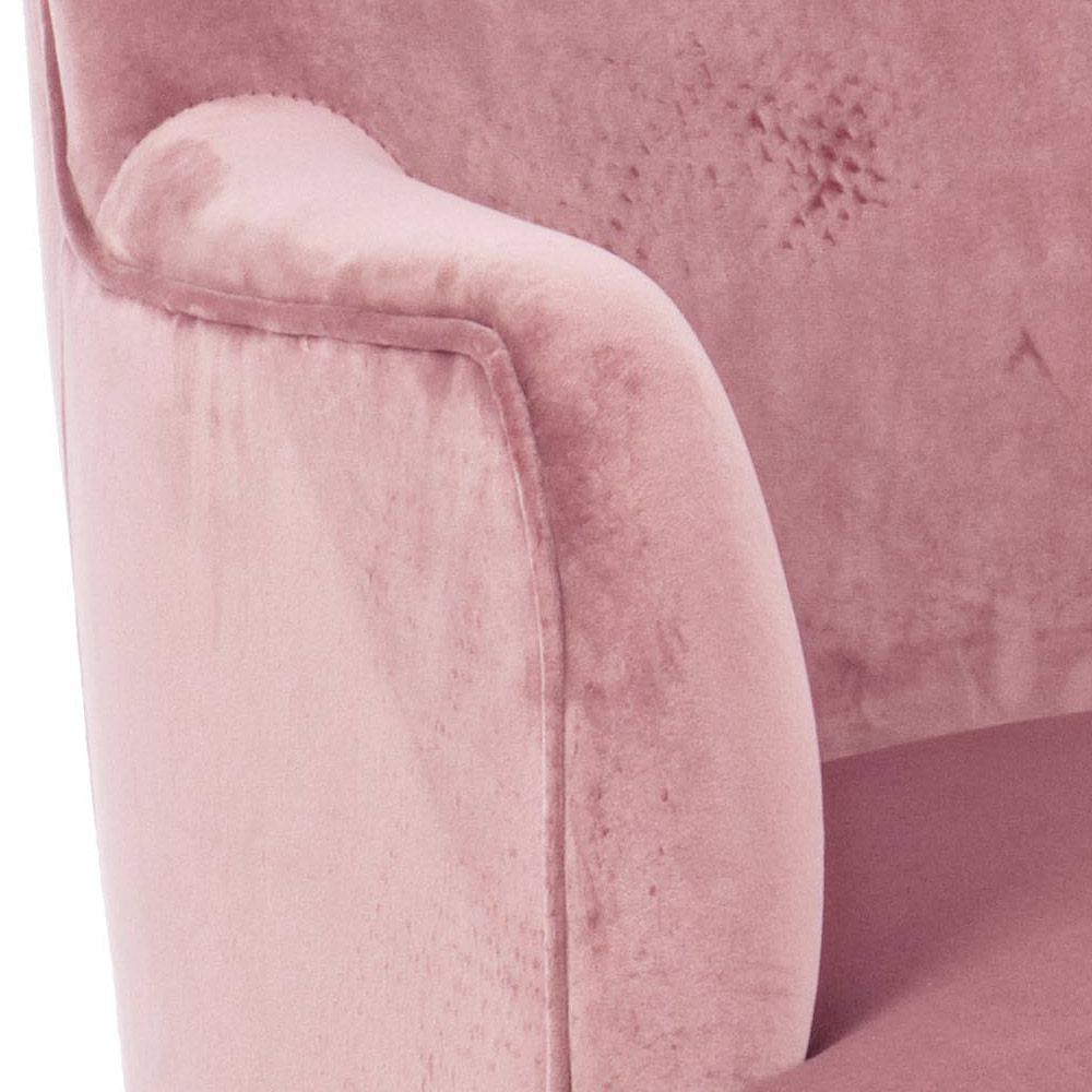 Rosella Pink Velvet Arm Chair - Image 2