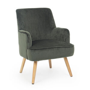 Luna Olive Green Velvet Arm Chair