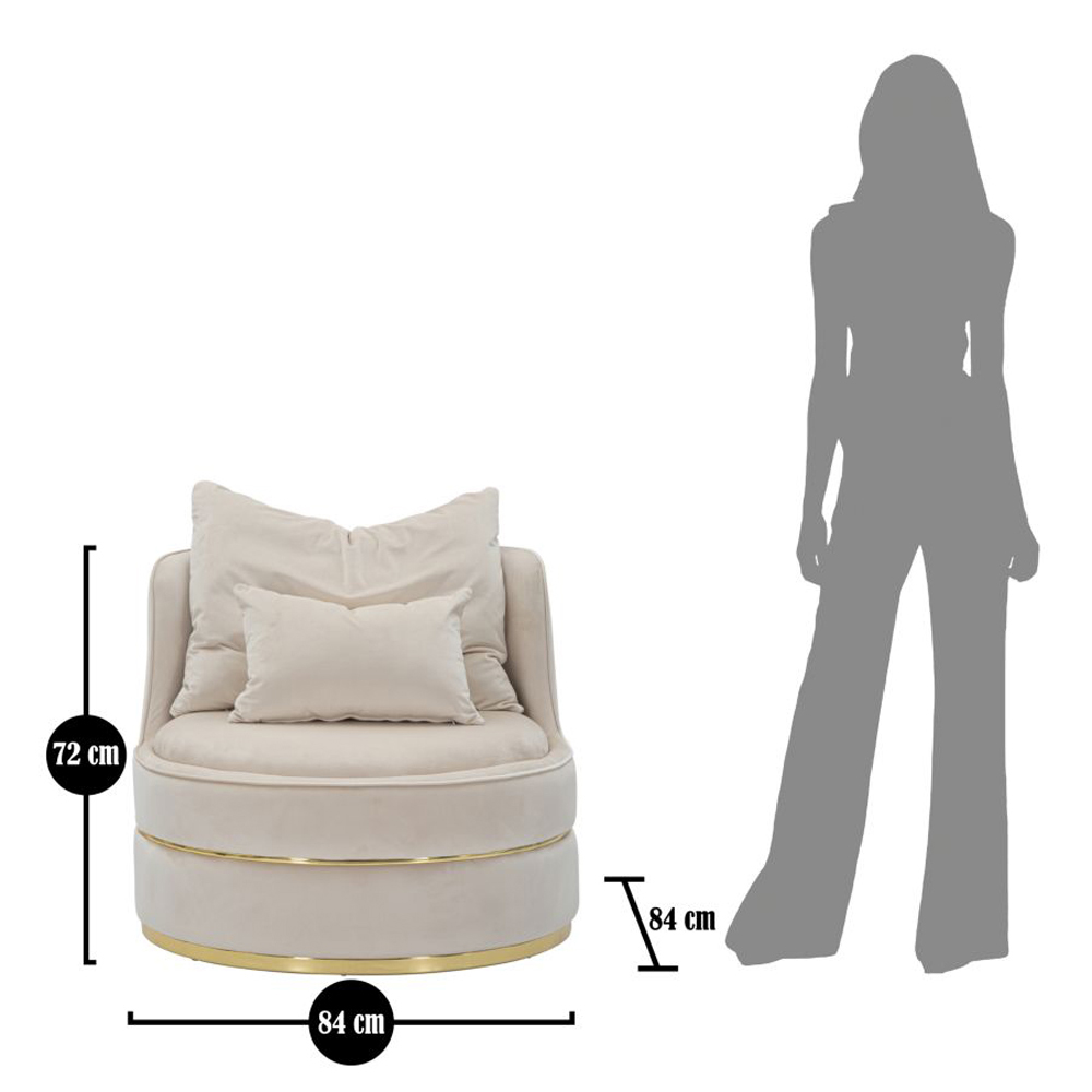 Aurelia Ivory Swivel Accent Chair - Image 3