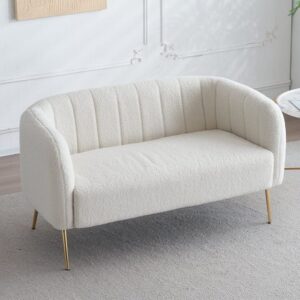 Ivory Channel Bouclé 2-Seater Sofa
