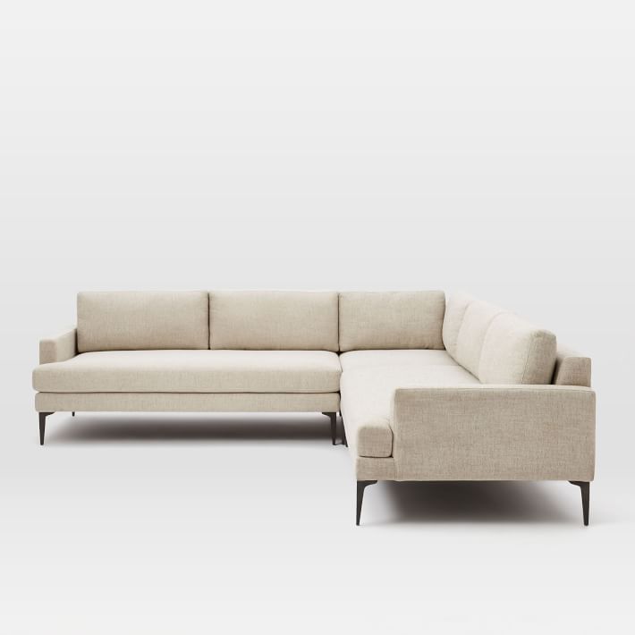 Charcoal Leaf L-Sectional with Quilted Covers