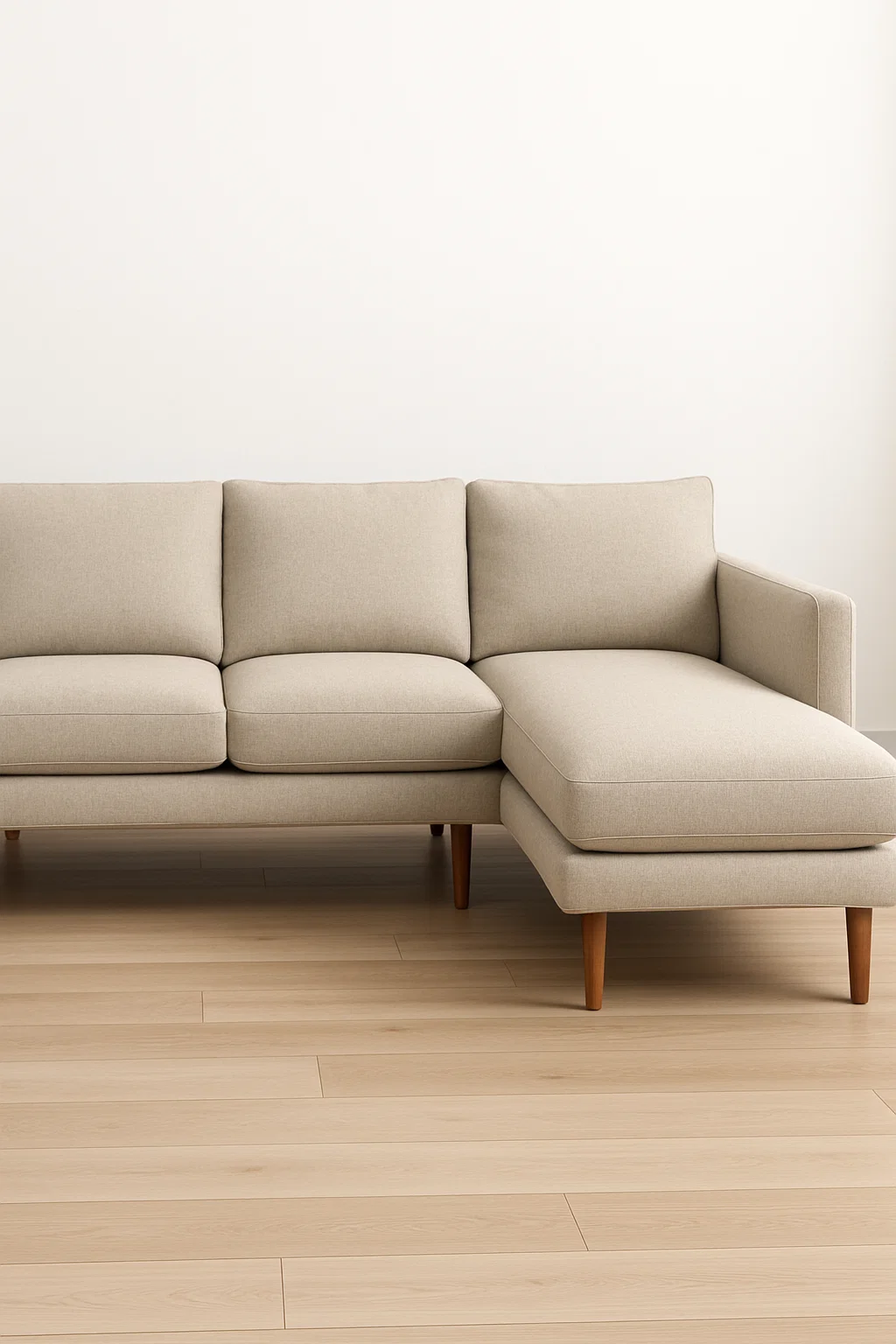 Ivory Minimalist L-Sectional