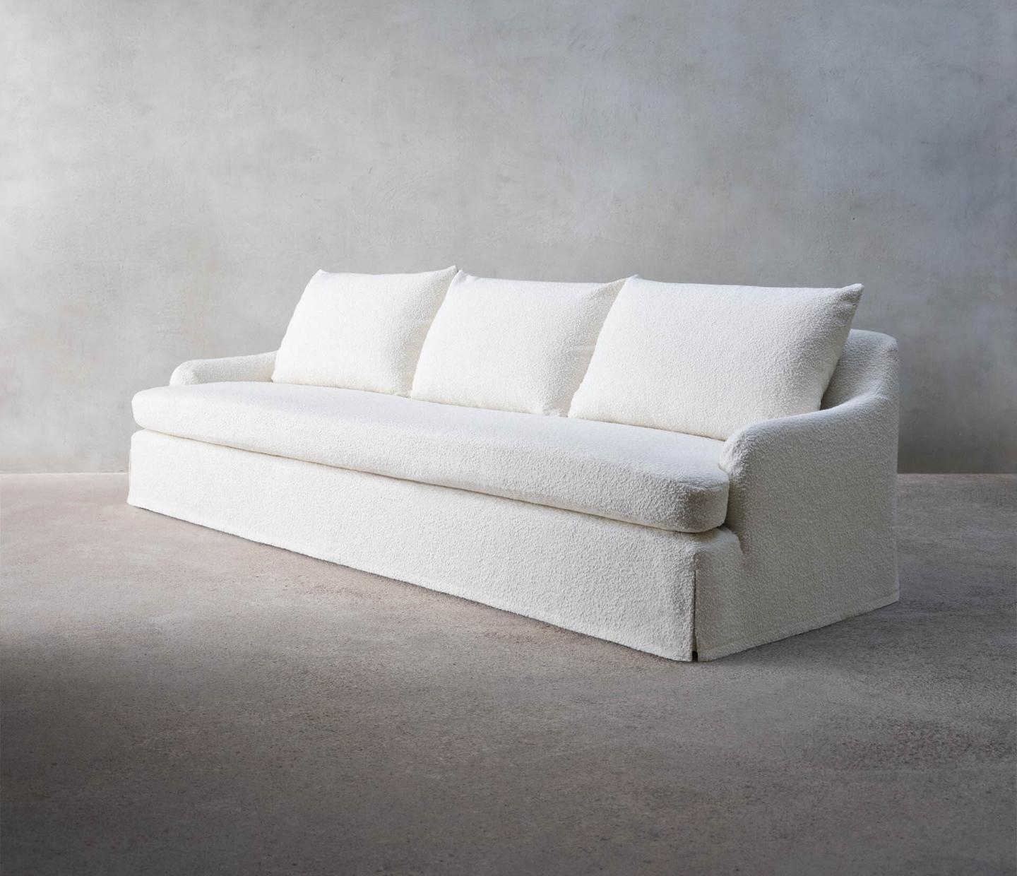 Cloud White Bouclé 3-Seater Sofa - Image 2